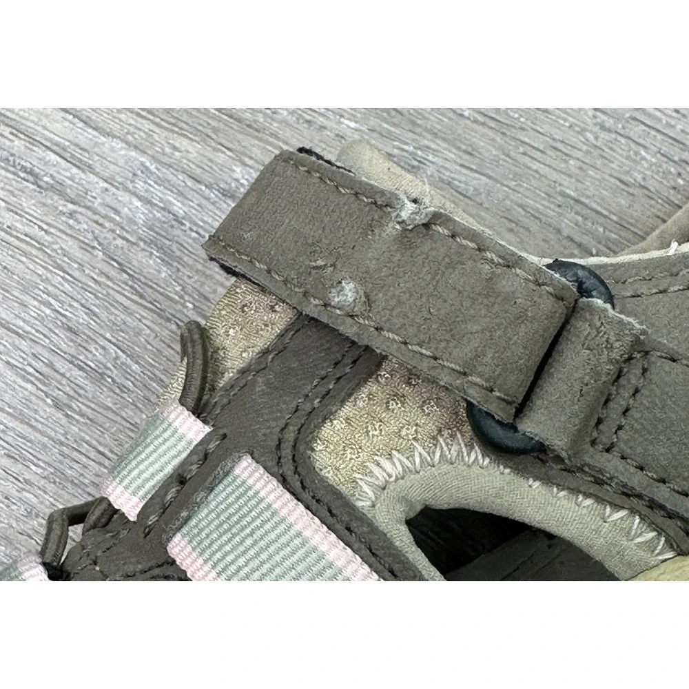 TEVA Taupe Pink Water Beach Sandal Shoes Toddler Girls Size 11 Hook Loop